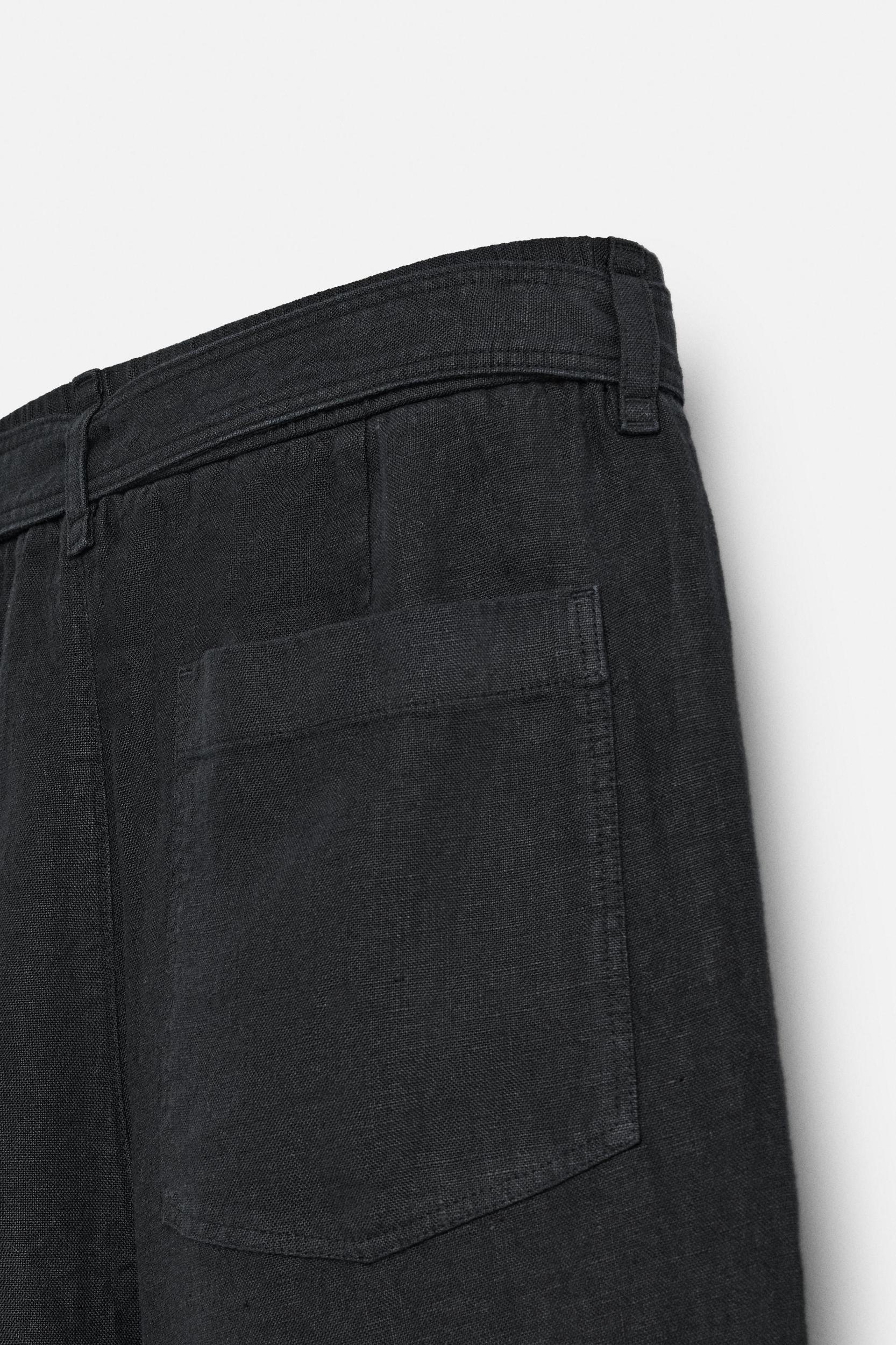 100% LINEN BELTED PANTS Product Image