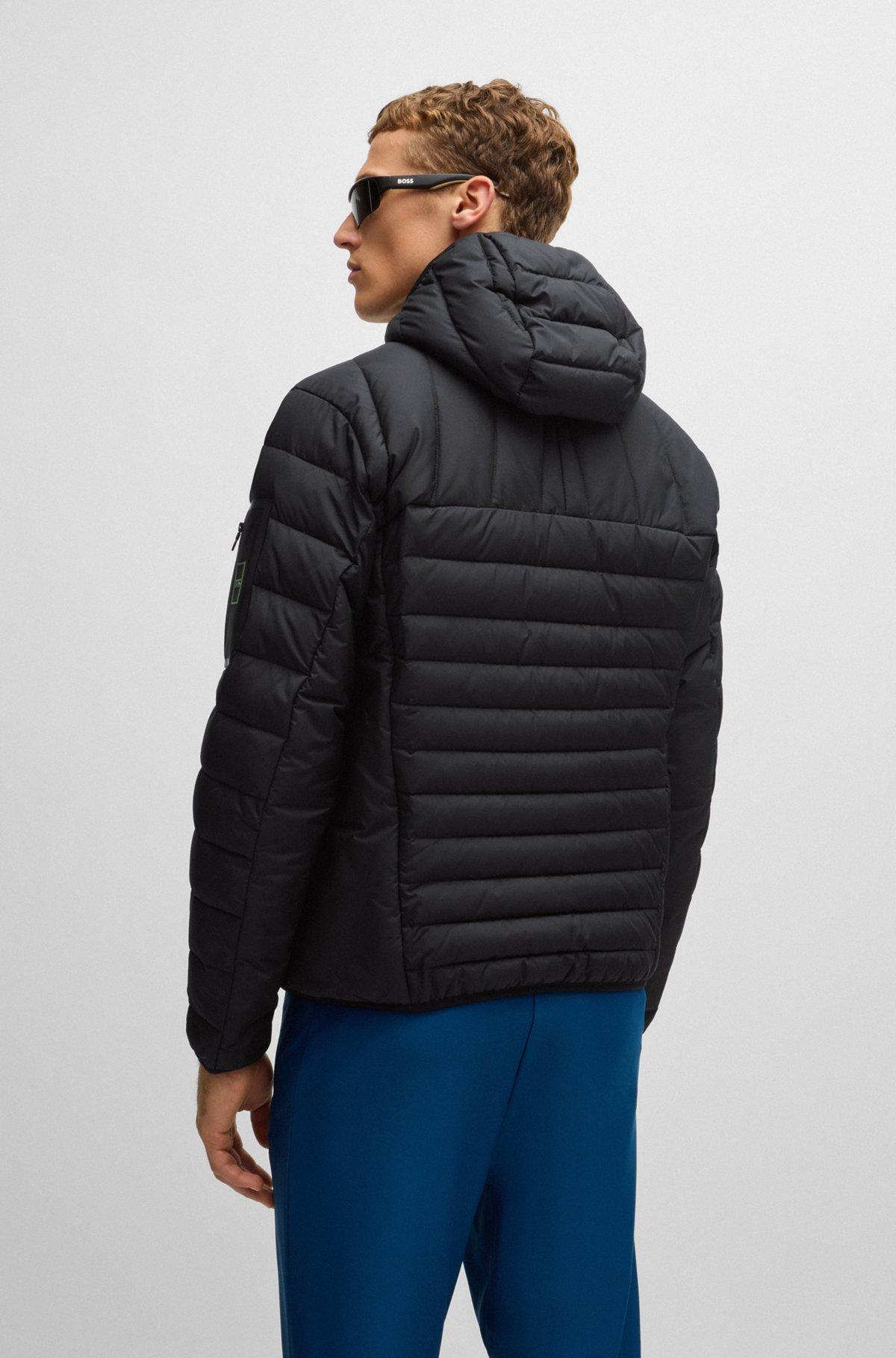 BOSS - Water-repellent padded jacket with decorative reflective details - Black Product Image