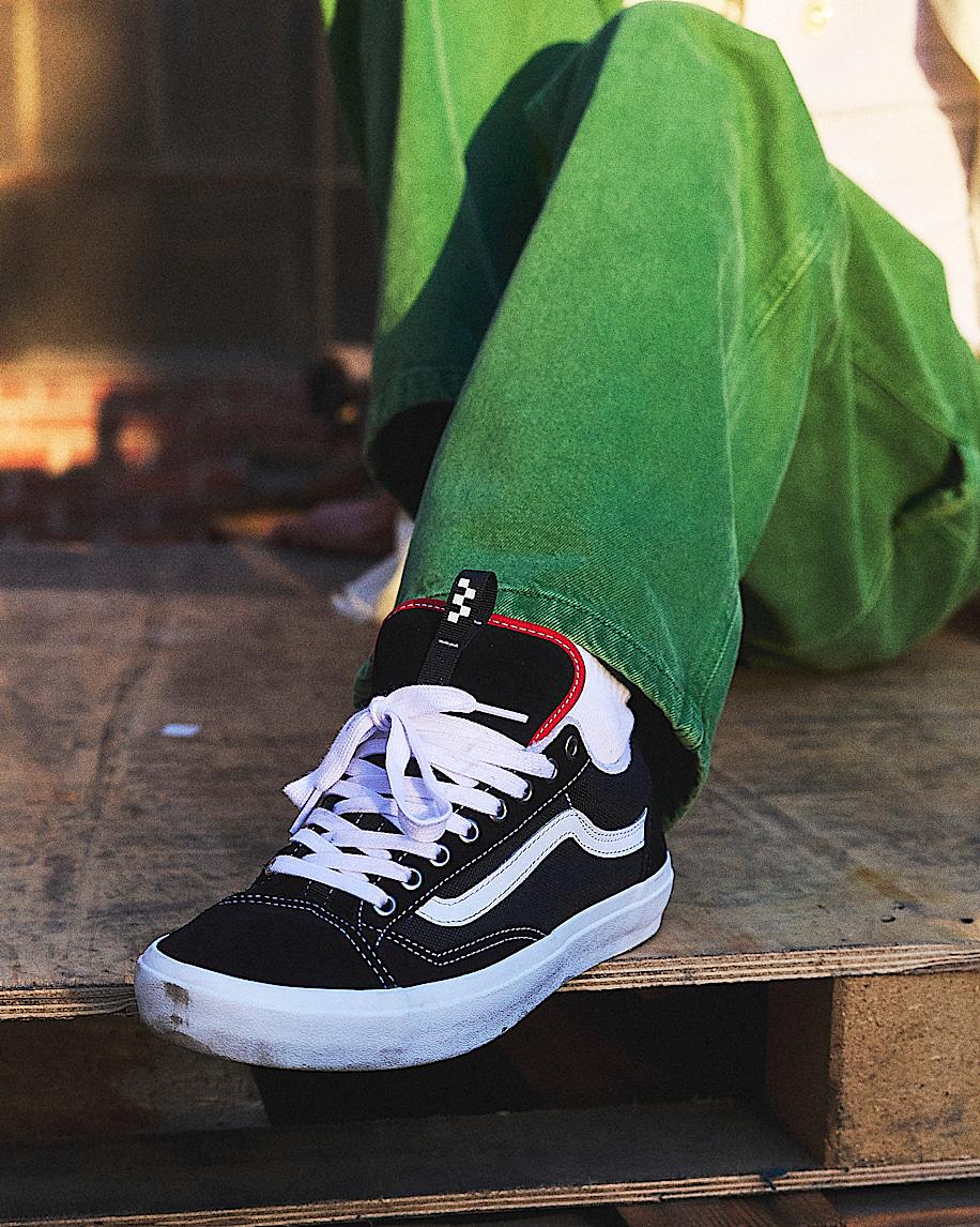 Skate Old Skool 36+ Shoe in Black / White / Red| Vans US Product Image