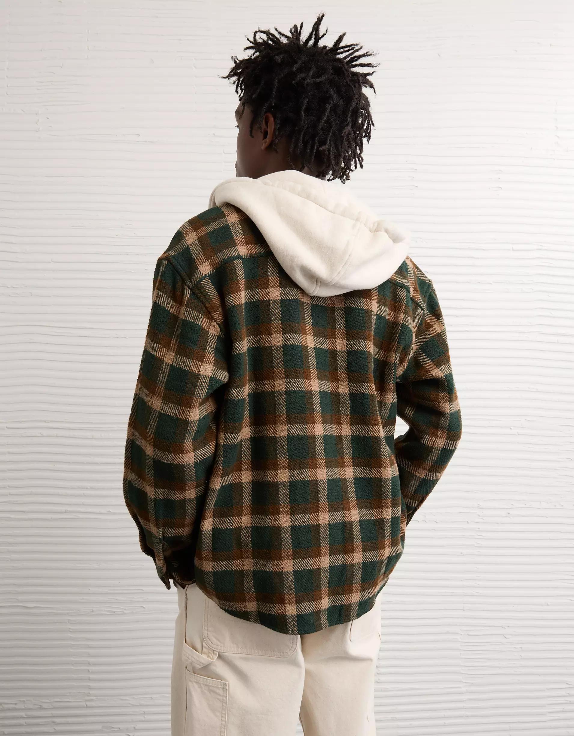 AE Hooded Flannel Shirt Product Image