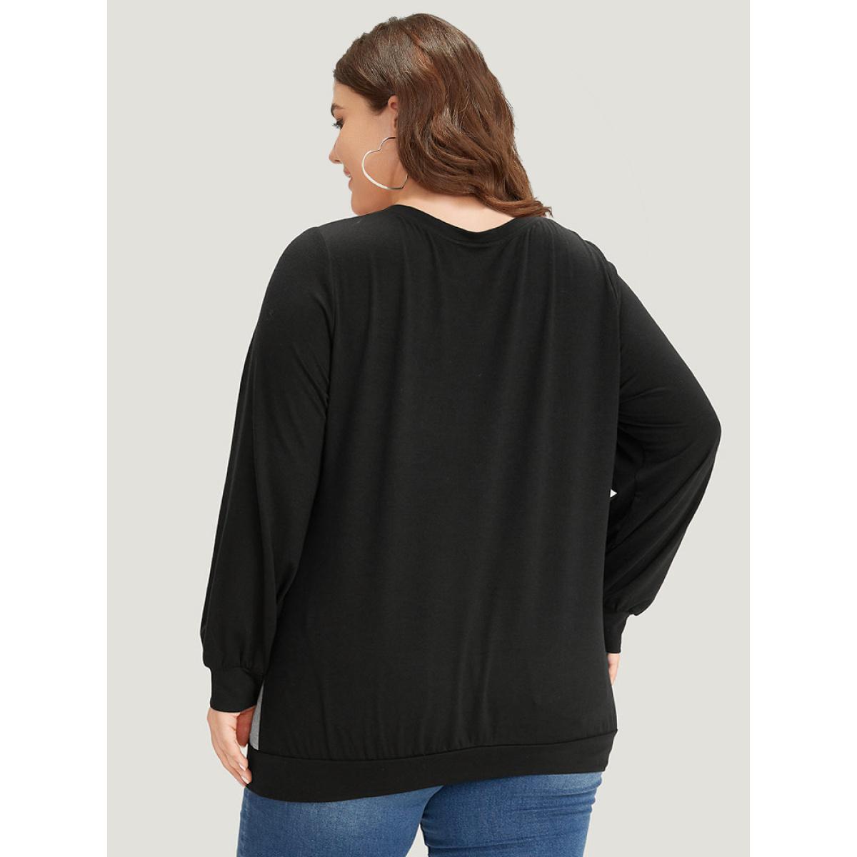 Plus Size Striped Contrast Button Up Elastic cuffs Sweatshirt Women Multicolor Casual Elastic cuffs Open Front Dailywear Sweatshirts BloomChic 28/5X Product Image