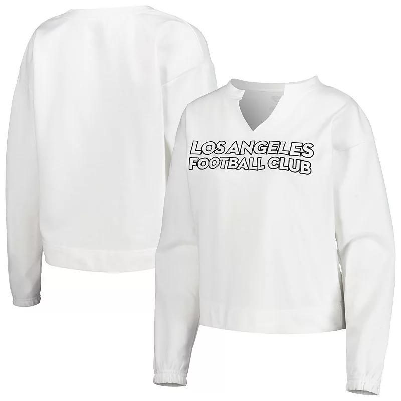 Women's Concepts Sport White LAFC Sunray Notch Neck Long Sleeve T-Shirt,  Product Image