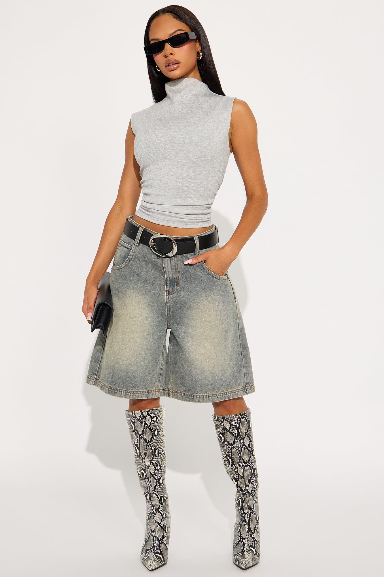 Basic 90's Denim Jorts - Vintage Wash Female Product Image