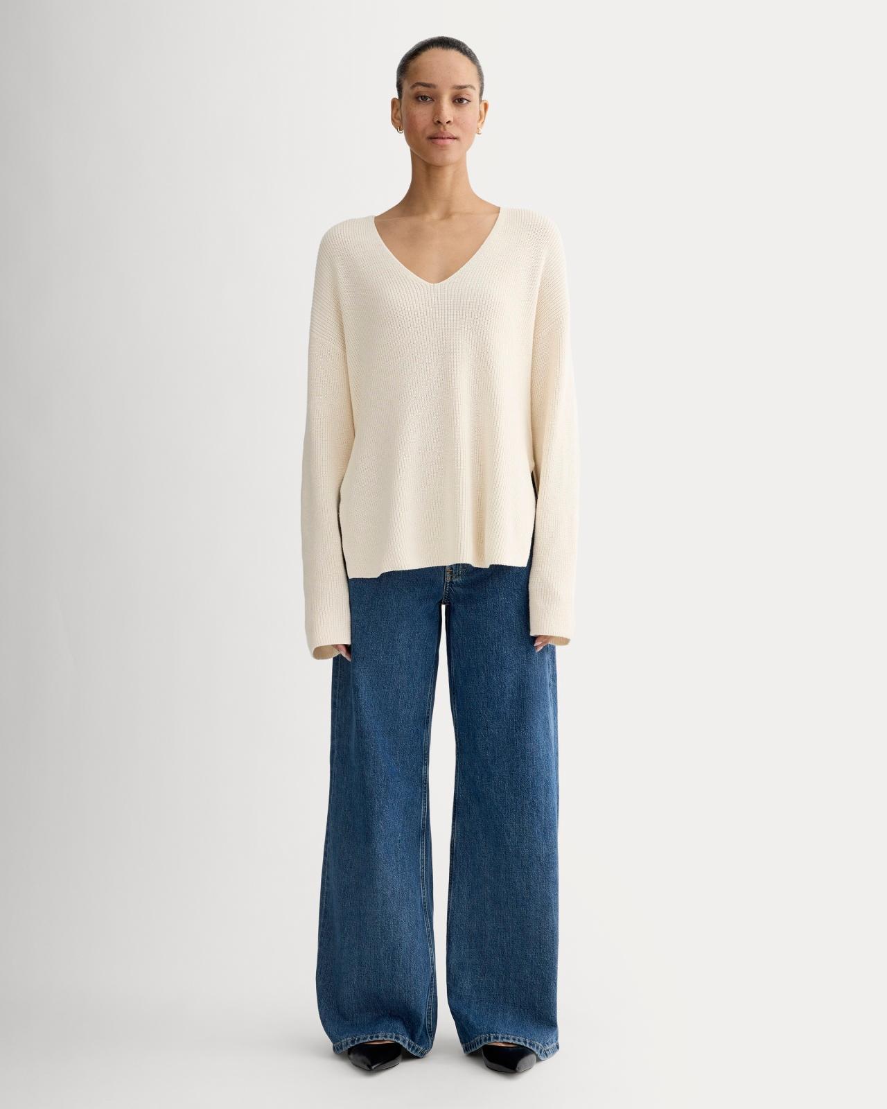 Womens Slouchy V-Neck in Everyday Cotton T-Shirt by Everlane Product Image