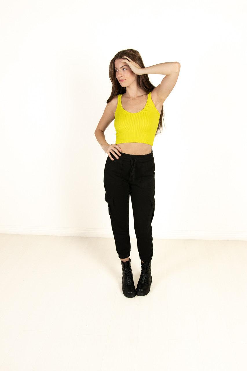 Lime Seamless Crop V Tank Product Image