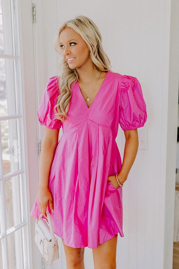 Picture This Babydoll Mini Dress in Pink Product Image