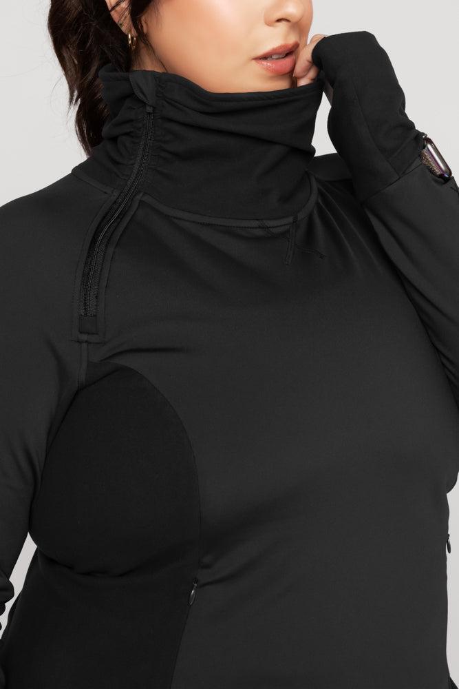 Chasing Pavements Mockneck Pullover - Black Product Image