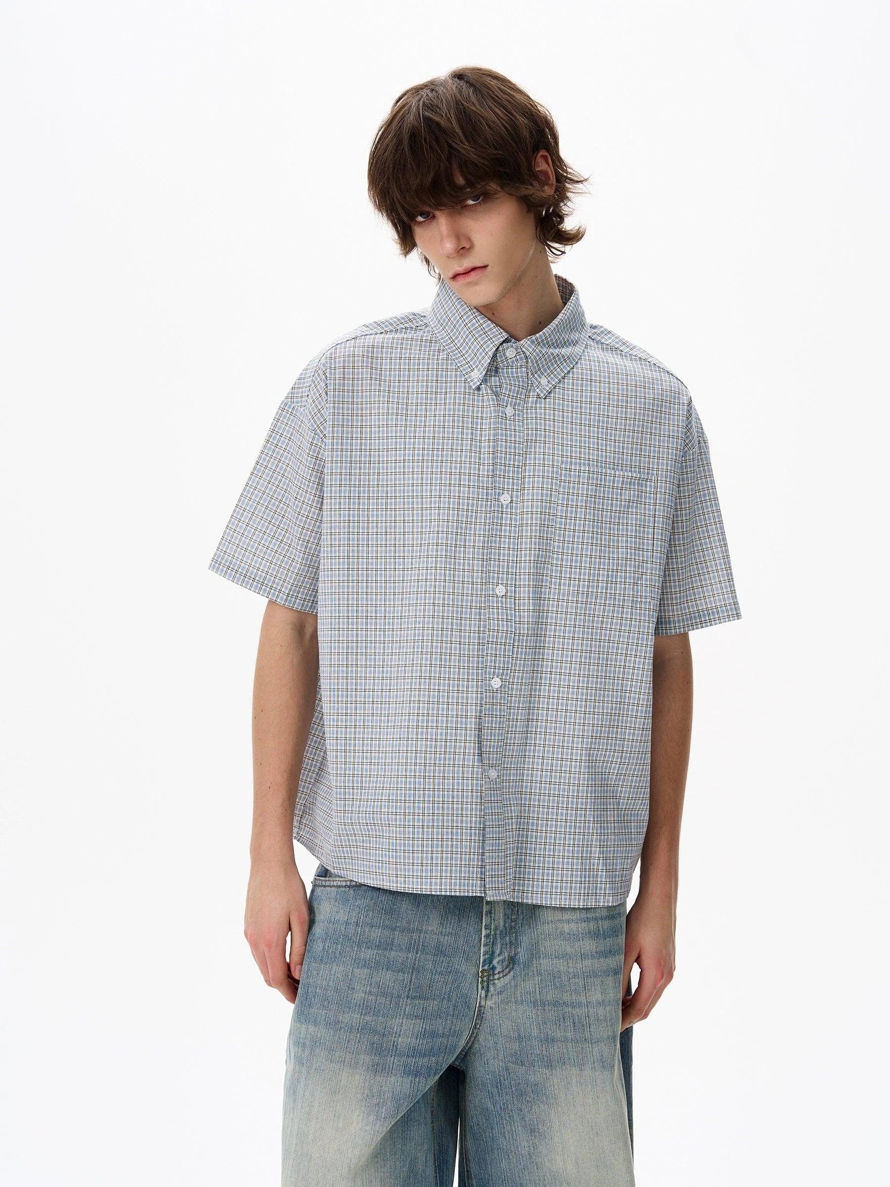 RT No. 18130 PLAID BUTTON-UP SHIRT Product Image