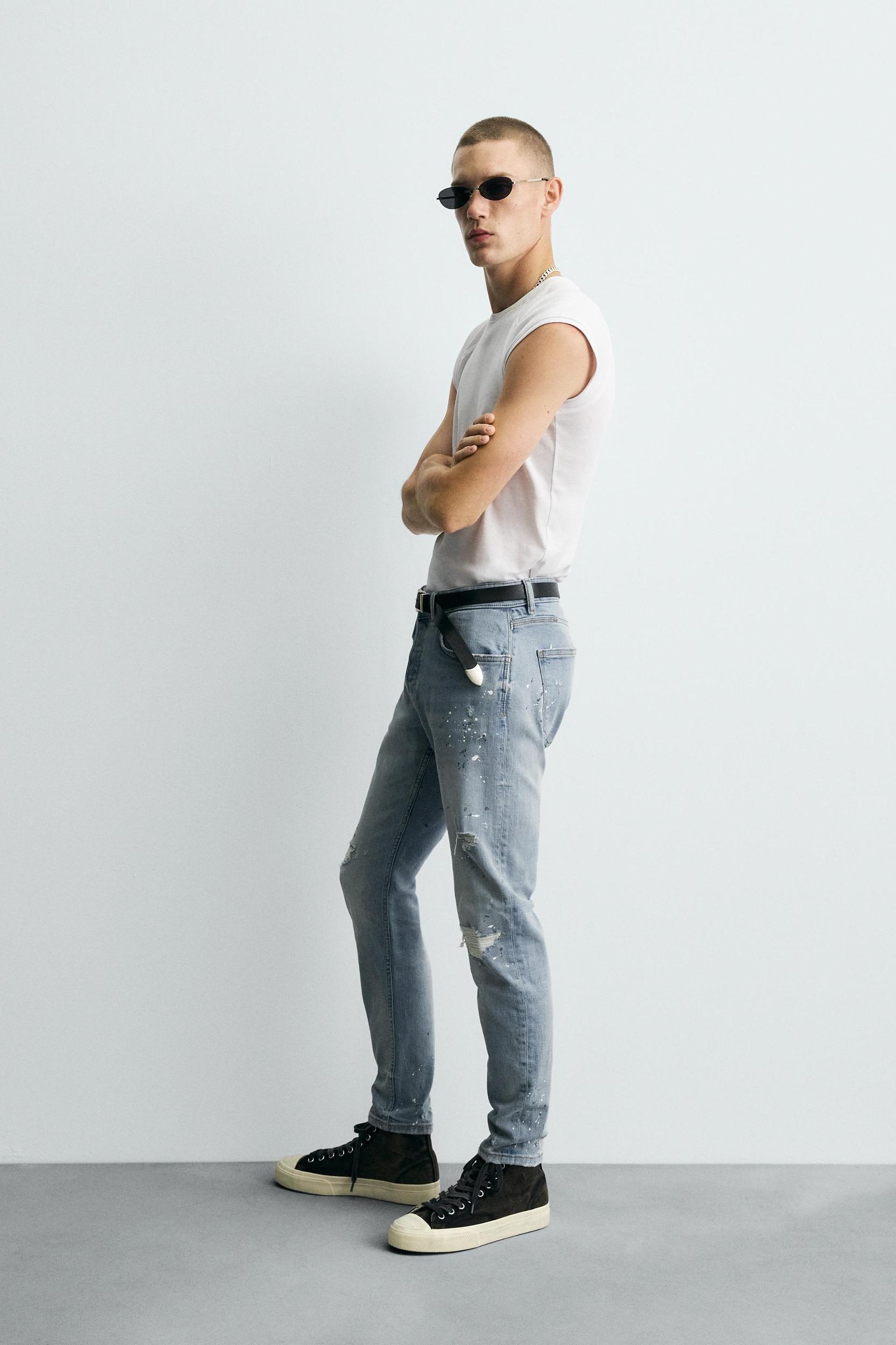 RIPPED SKINNY FIT JEANS Product Image