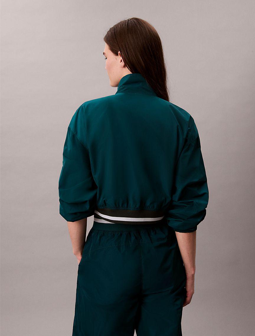 Woven Cropped Relaxed Track Jacket Product Image