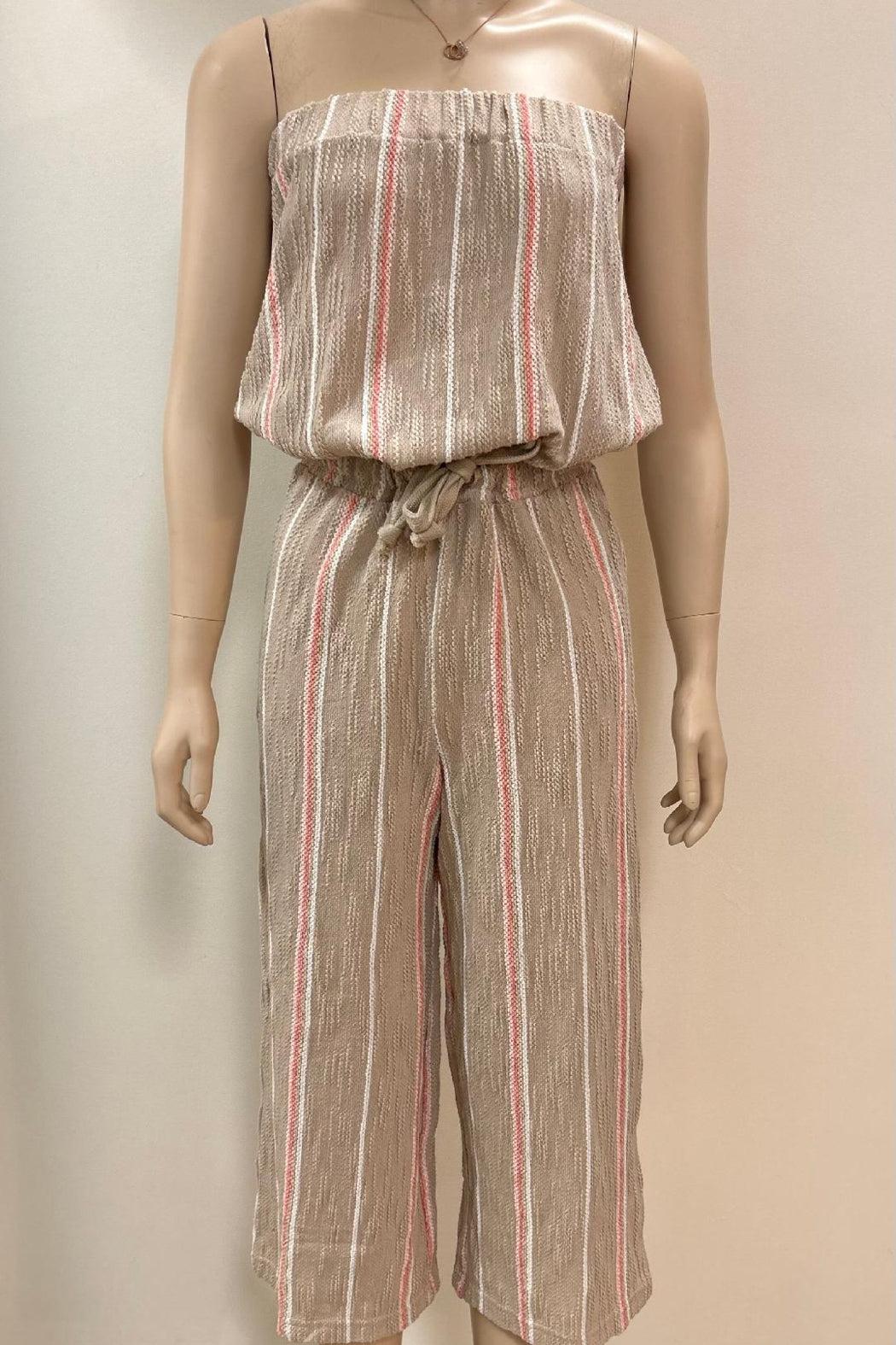 Mixed Stripes Textured Jumpsuit Product Image