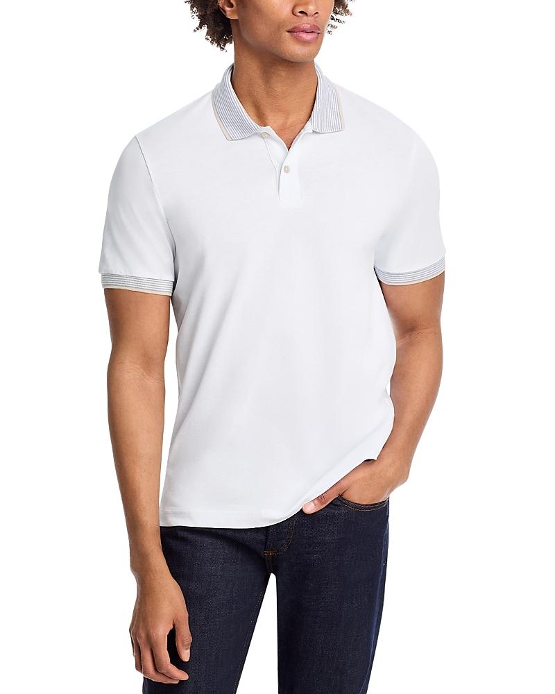 The Mens Store at Bloomingdales Striped Trim Cotton Polo Shirt - Exclusive Product Image