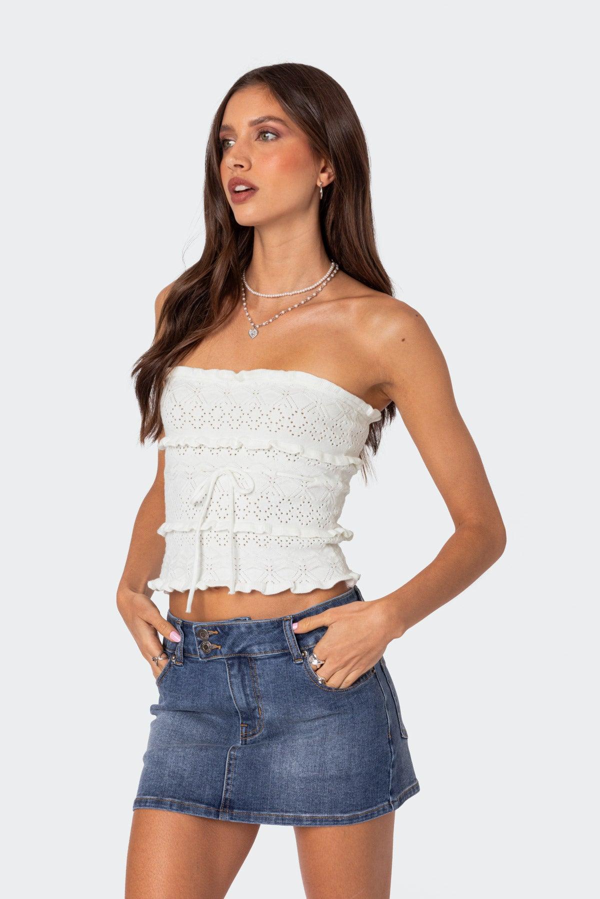 Cecily Strapless Knit Top Product Image