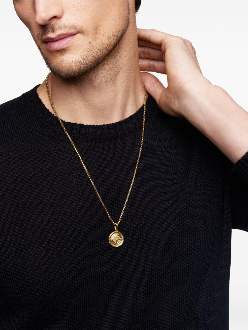 18kt yellow gold Maritime Compass diamond amulet (29.5mm) Product Image