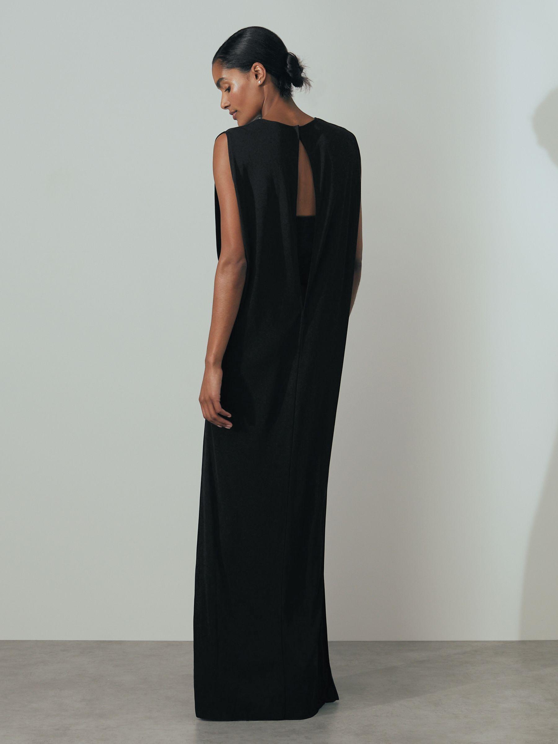 Atelier Corset Detail Jersey Maxi Dress in Black Product Image