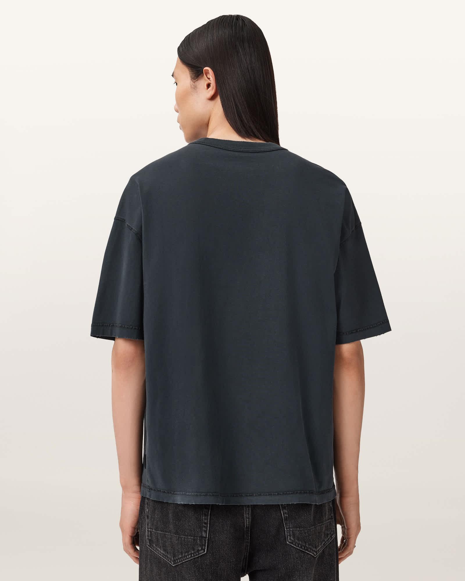 Cole Short Sleeve Boxy T-Shirt Washed Black | ALLSAINTS US Product Image
