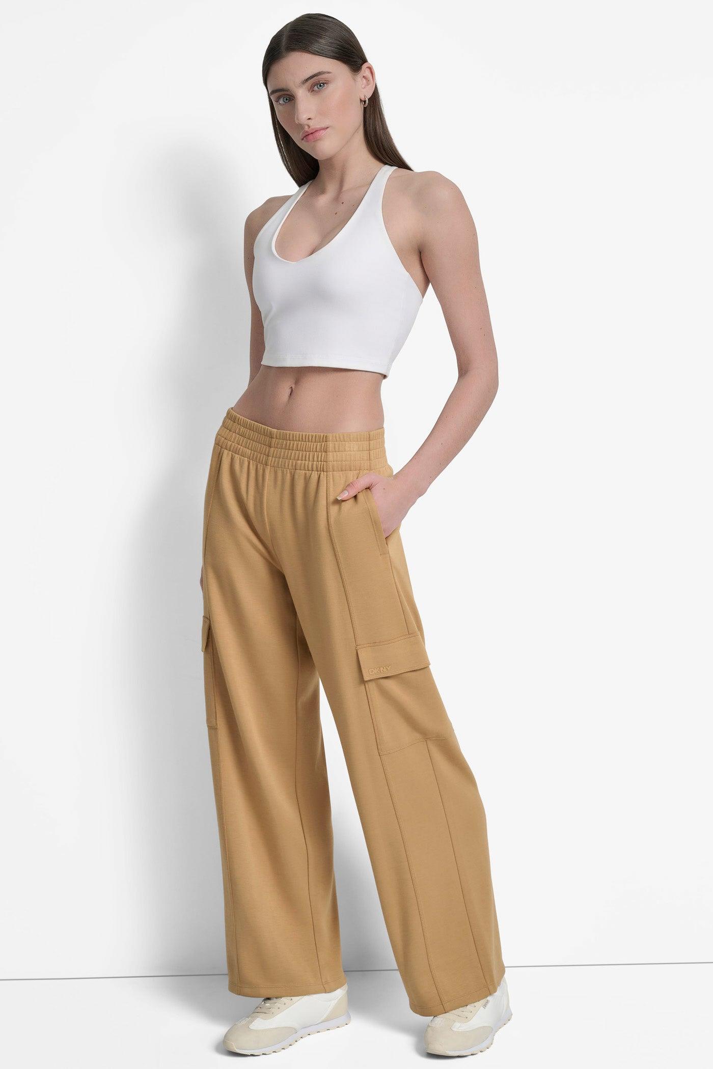 HIGH-RISE SEAMED WIDE-LEG CARGO SWEATPANT Product Image