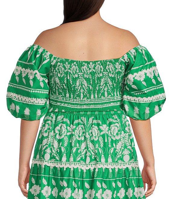 Sugarlips Plus Rick Rack Trimmed Coordinating Smocked Crop Top Product Image