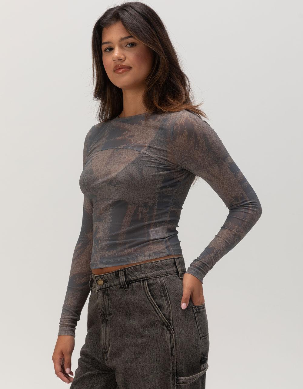 THRILLS In Formation Womens Mesh Top - GRAPHITE Product Image