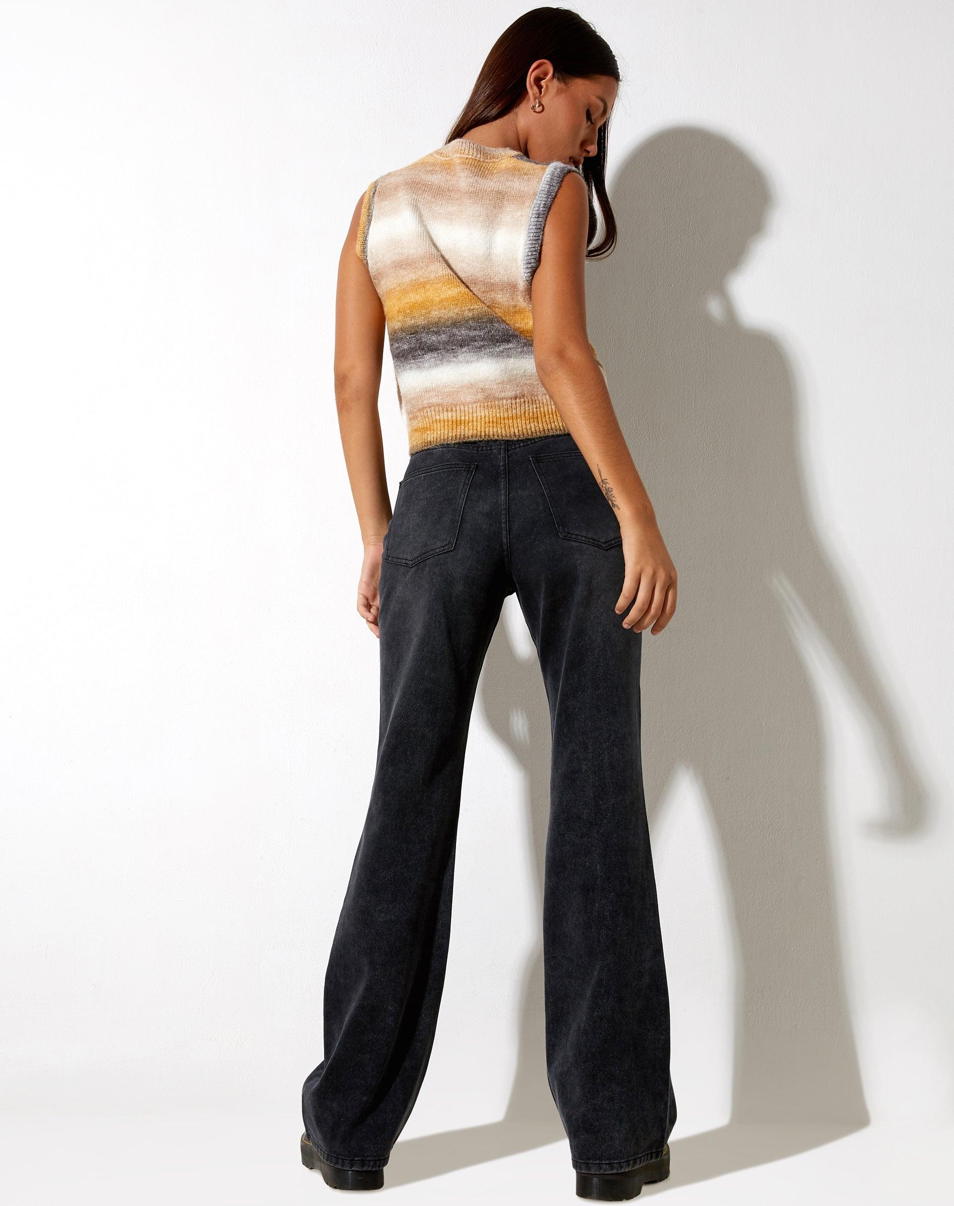 Relaxed Bootleg Jeans in Black Grunge Product Image