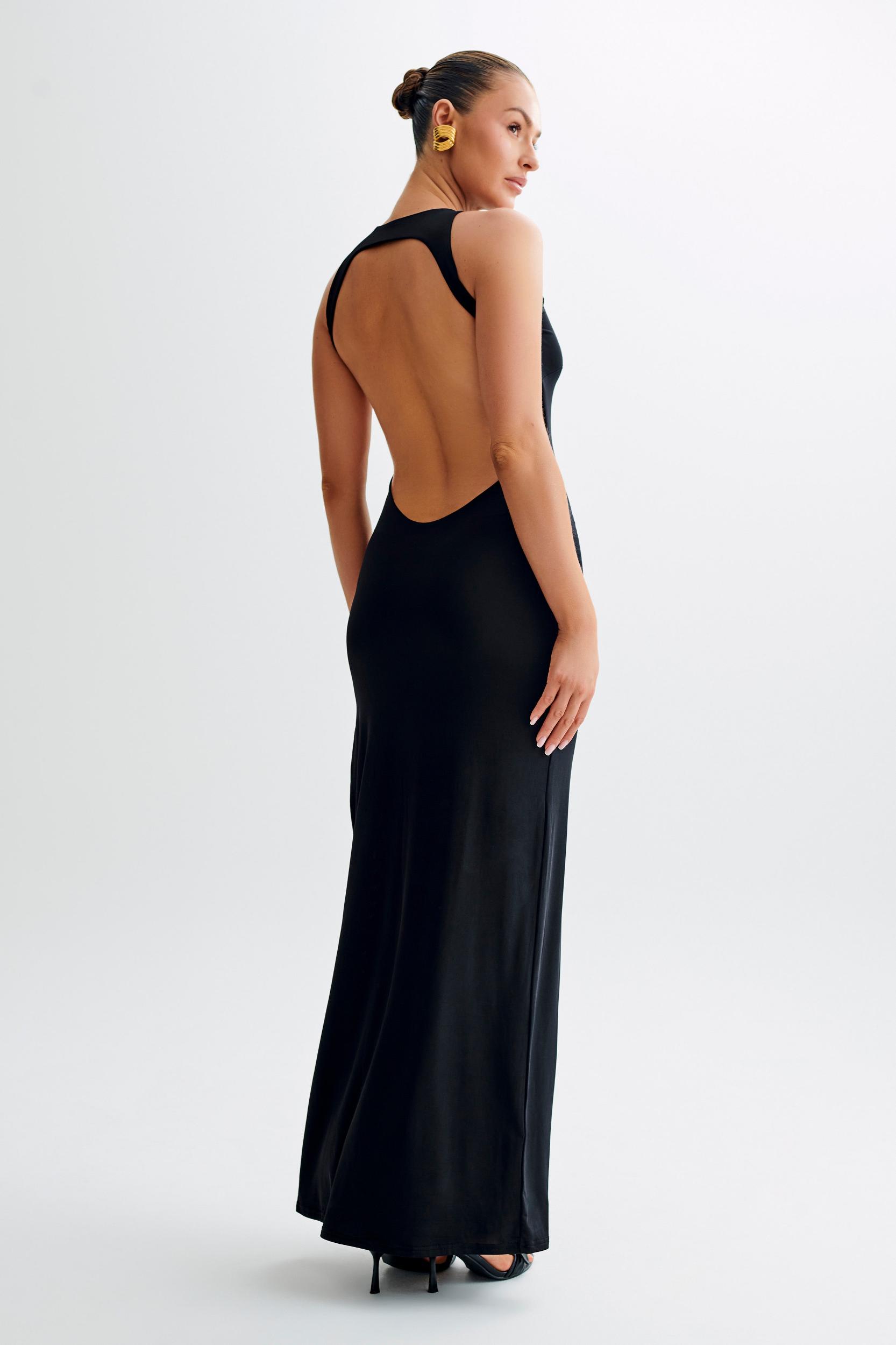 Louise Slinky Backless Maxi Dress - Black Product Image