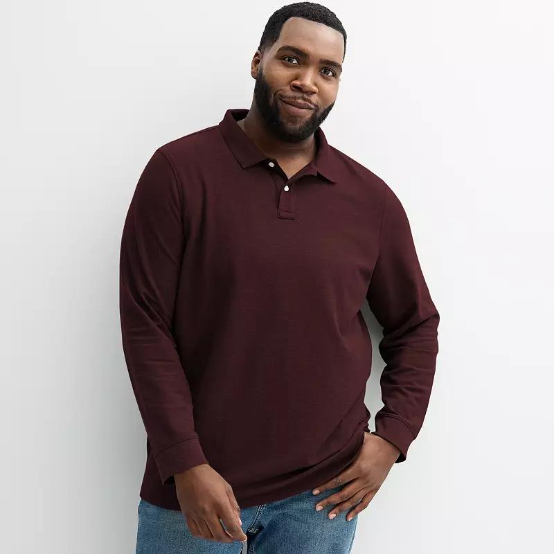 Big & Tall Sonoma Goods For Life® Long Sleeve Pique Polo, Men's,  Product Image