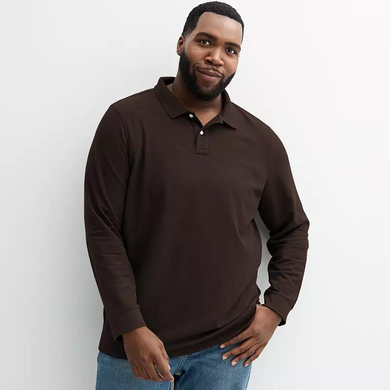 Big & Tall Sonoma Goods For Life® Long Sleeve Pique Polo, Men's,  Product Image