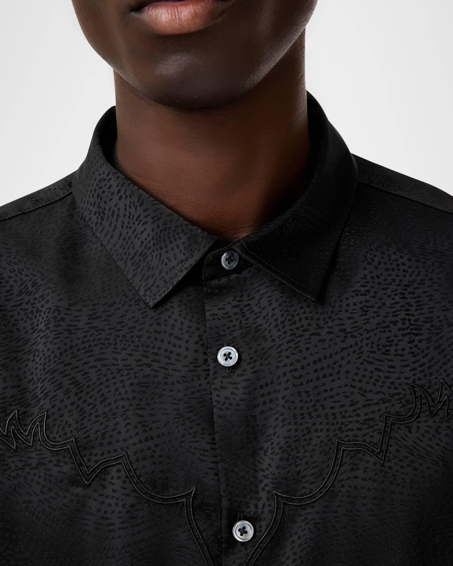 Men's Embroidered Jacquard Short-Sleeve Shirt Product Image
