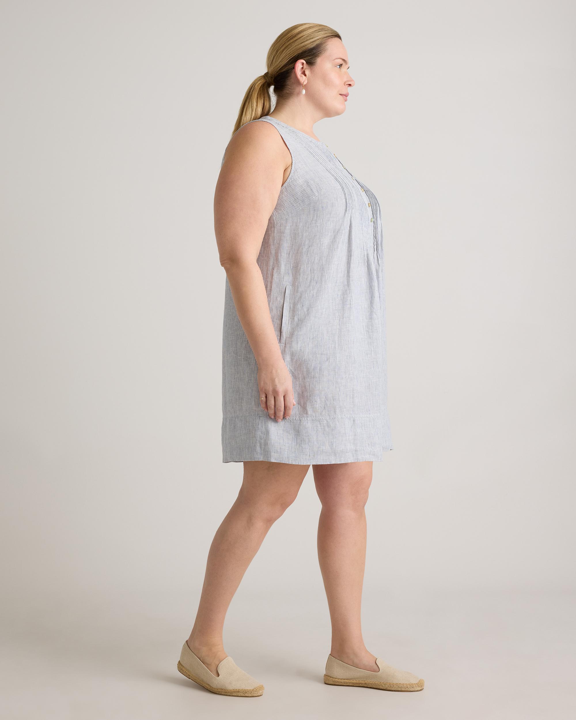 Quince | Women's 100% European Linen Sleeveless Swing Dress Product Image