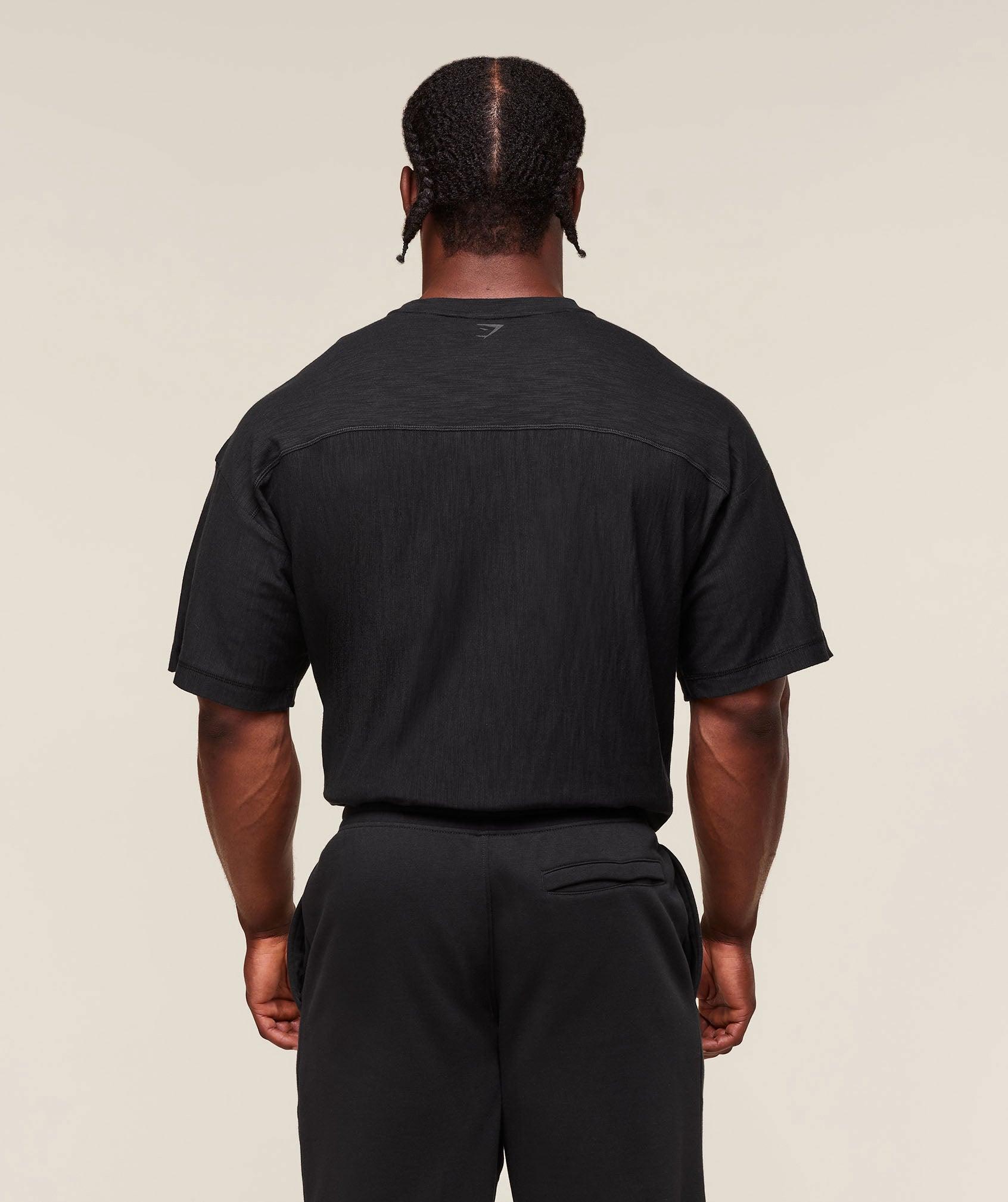 Gymshark Lightweight Slub Textured T-Shirt - Black Male Product Image