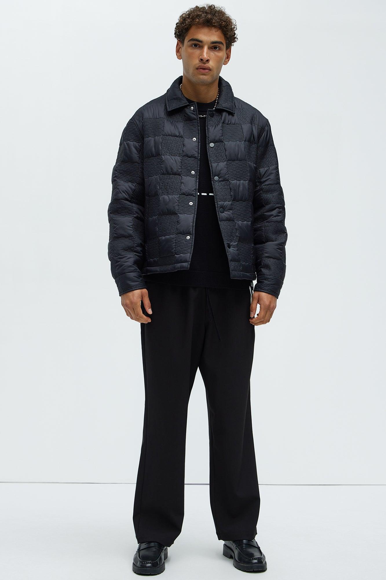 Laurel Checker Quilt Jacket - Black Product Image