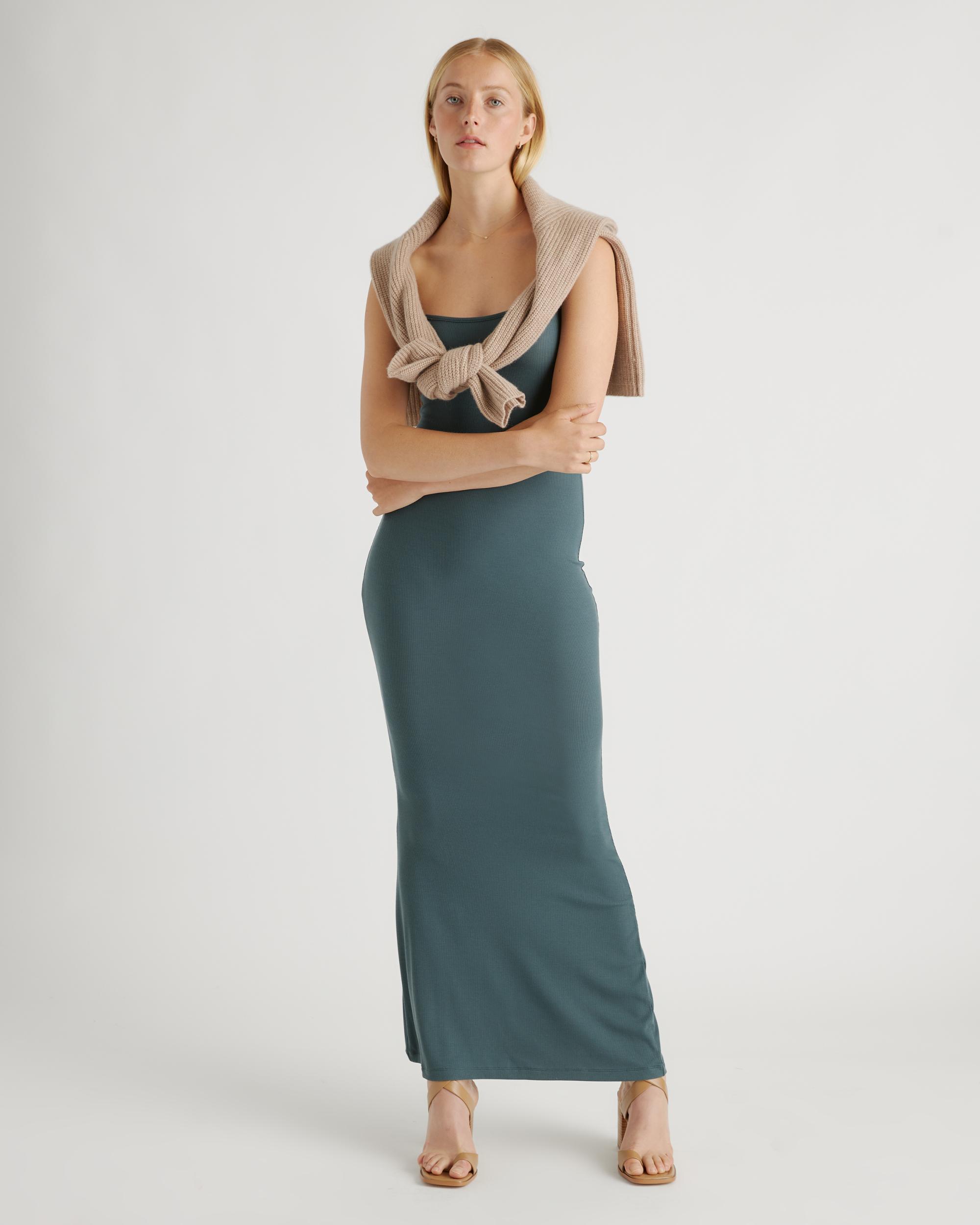 Quince | Women's Tencel Rib Knit Maxi Slip Dress Size XL, Cotton/Modal Product Image