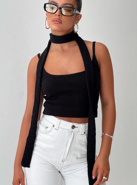 Avenue Skinny Scarf Black Product Image