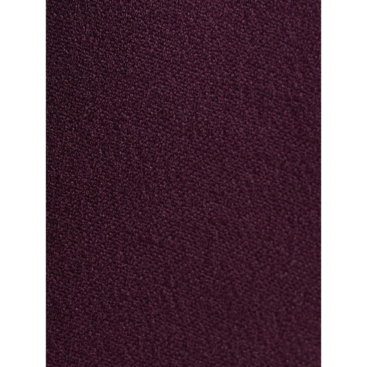 Plus Size Solid Round Neck Laser Cut Pocket Midi Dress Eggplant Women Elegant Elastic Waist Round Neck Long Sleeve Curvy Midi Dress BloomChic 22-24/3X Product Image