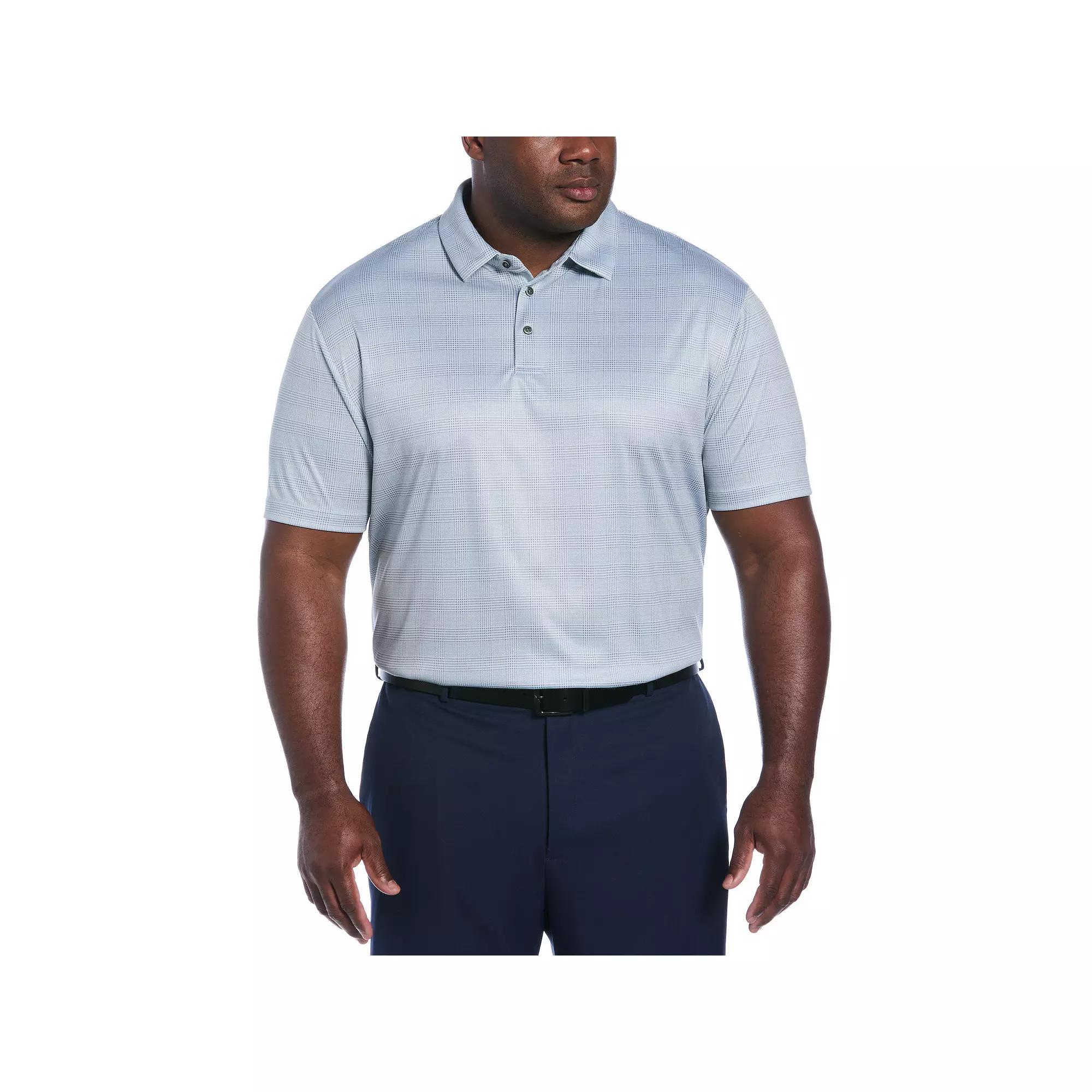 Big & Tall Grand Slam Printed Plaid Short Sleeve Golf Polo Shirt, Mens Product Image