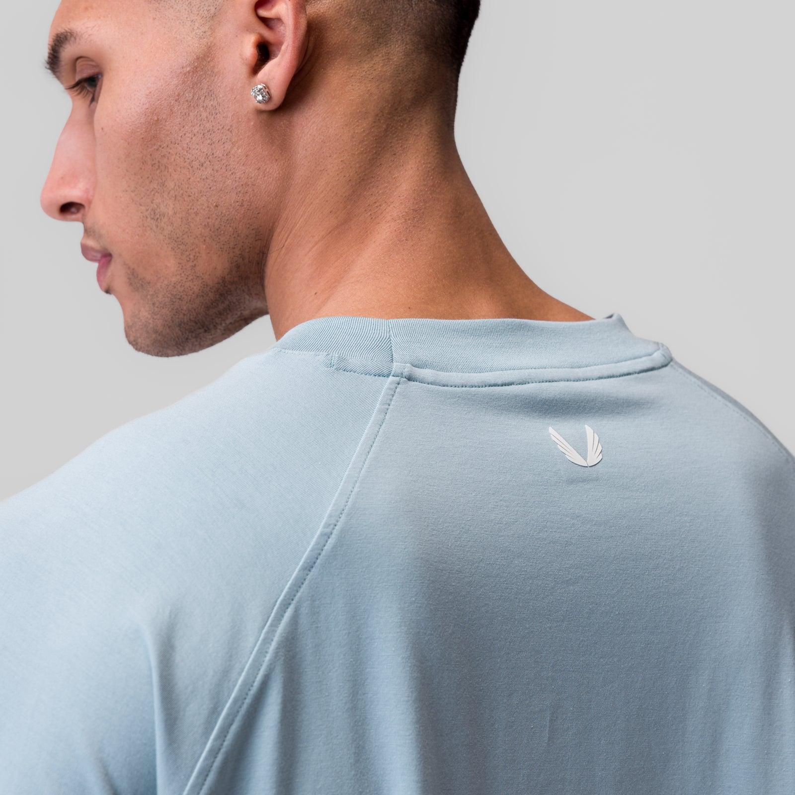 1086. Supima® 3/4-Sleeve Oversized Tee - Light Sky Product Image