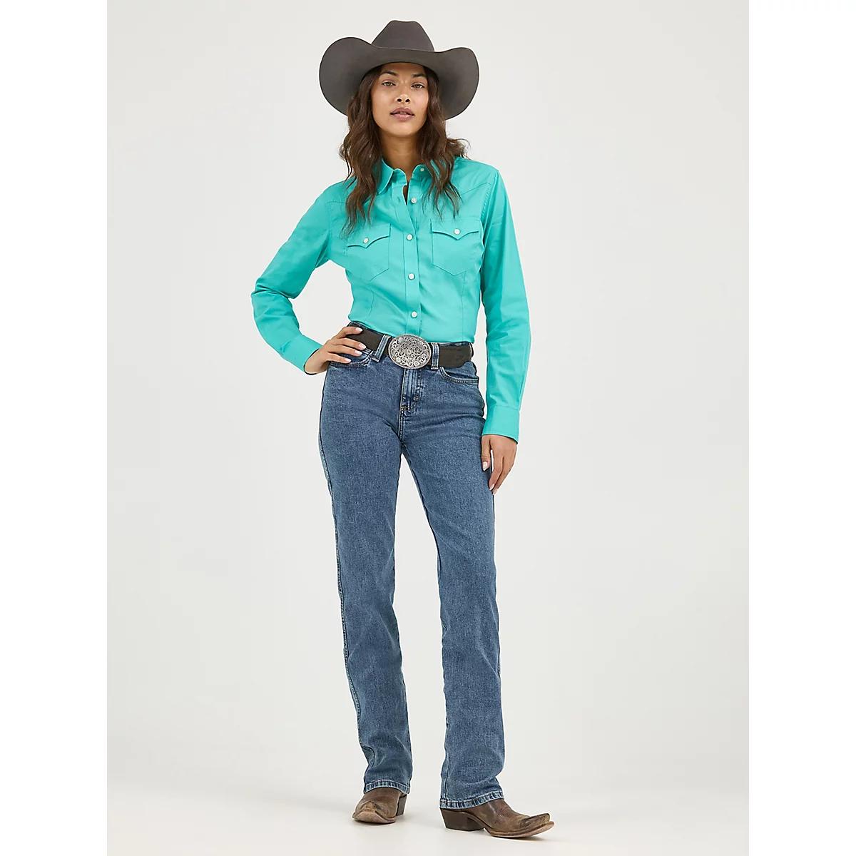 Women's Wrangler® Cowboy Cut® Slim Fit Stretch Jean in Stonewash Product Image