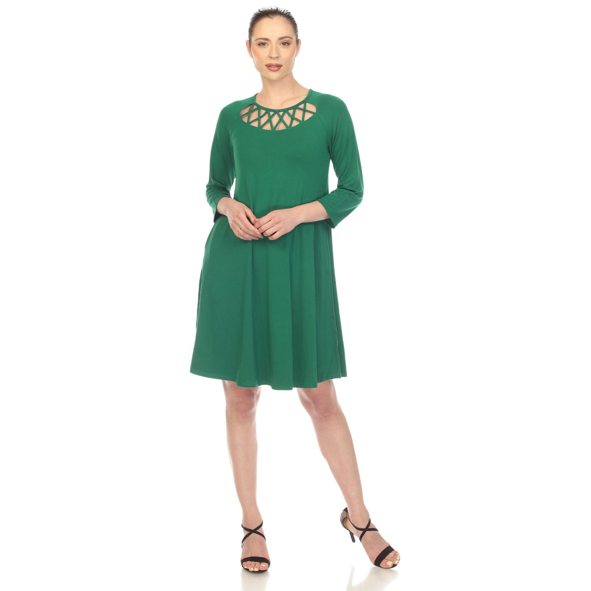 Criss Cross Neckline Swing Midi Dress Product Image