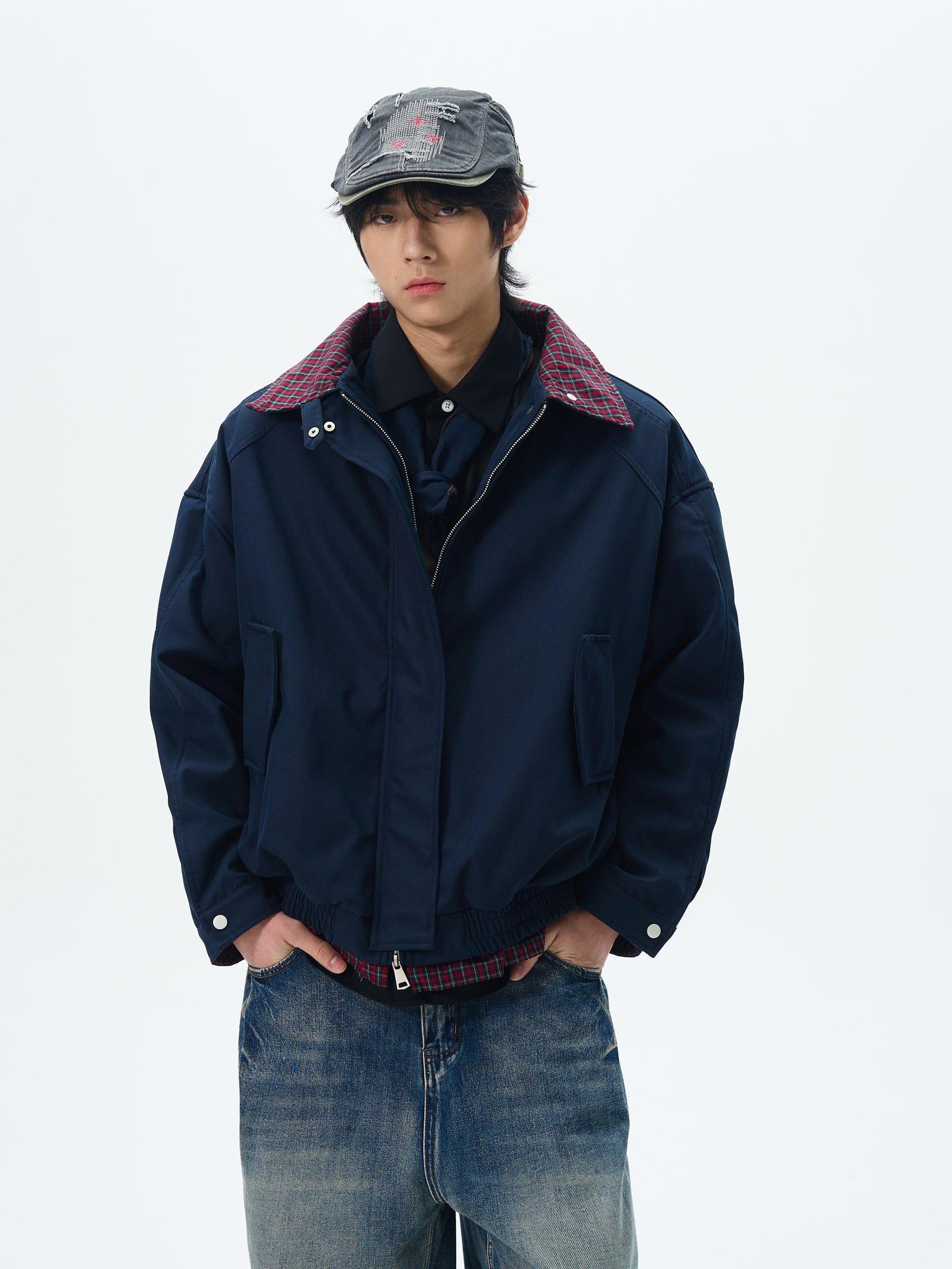 RT No. 12620 NAVY PLAID COLLAR WORKWEAR JK Product Image