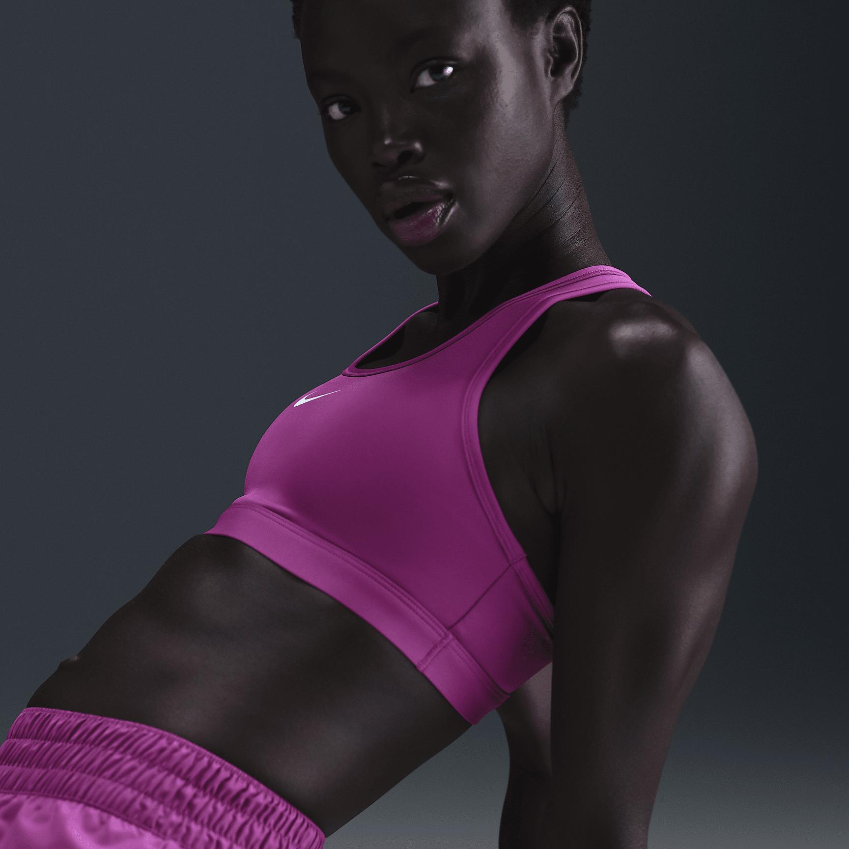 Nike Womens Swoosh Medium Support Padded Sports Bra | DX6821-410 Product Image