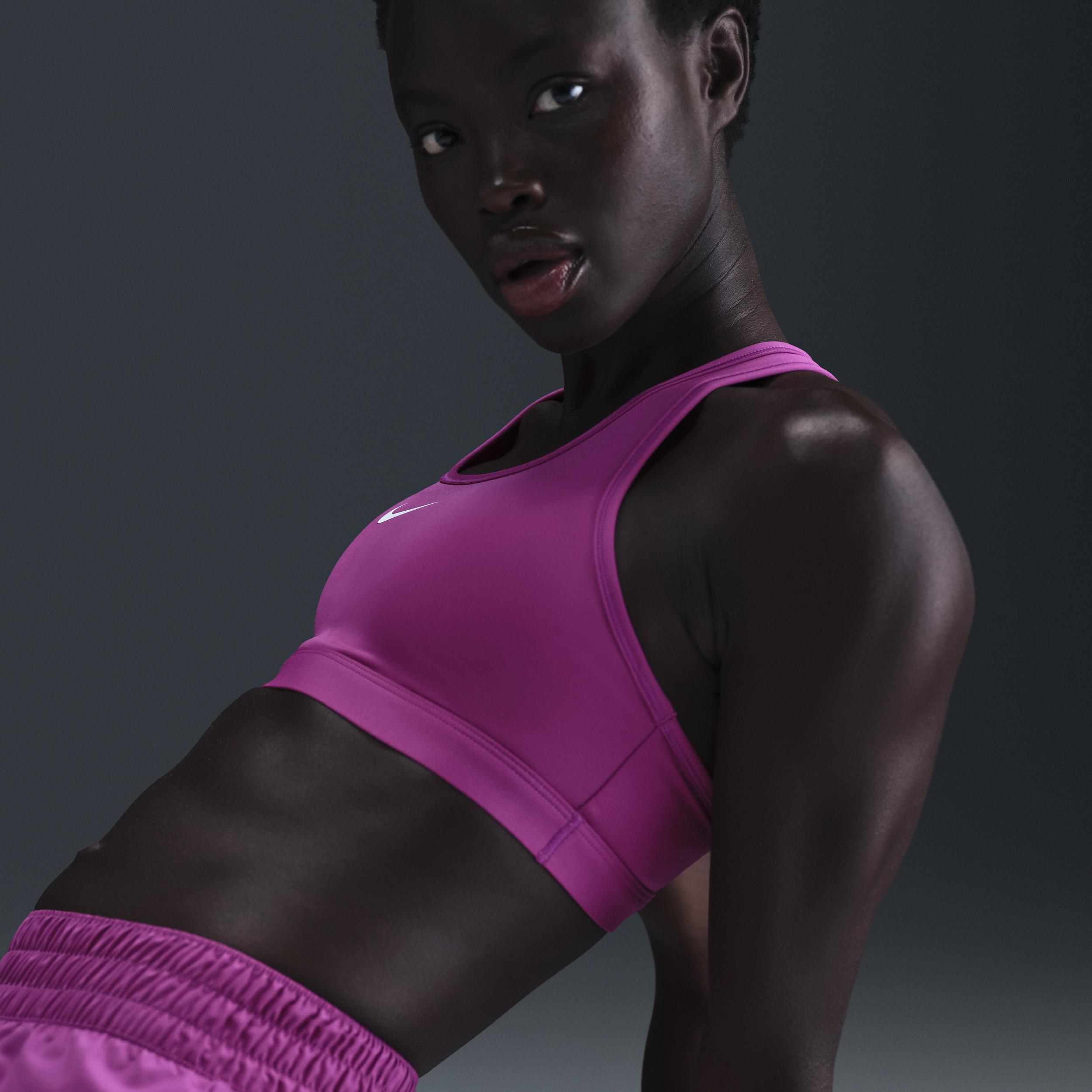 Nike Womens Swoosh Medium Support Padded Sports Bra | DX6821-410 Product Image