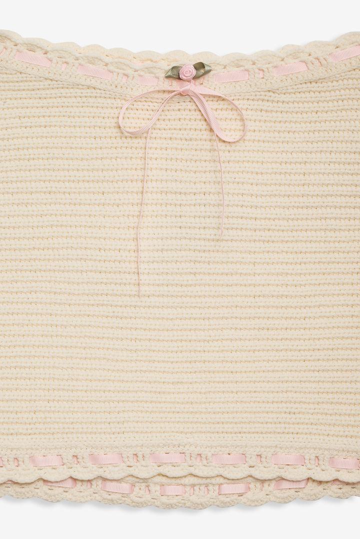 Kelsey Crochet Mini Skirt — Cream Product Image