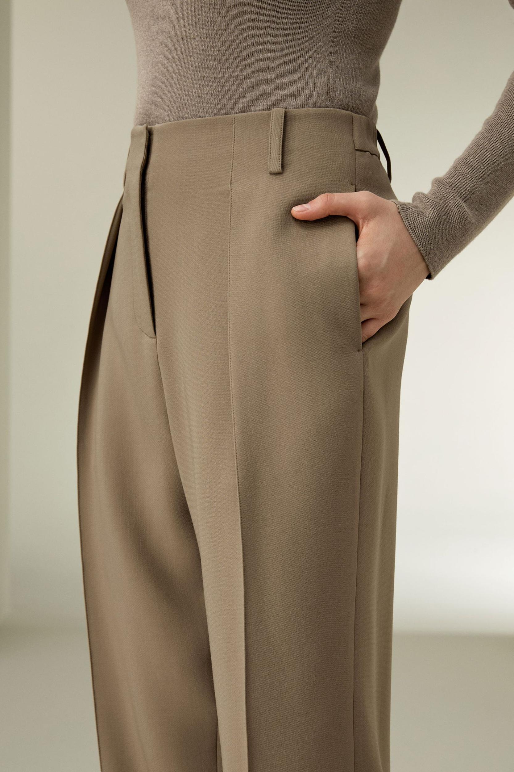LILYSILK Wool Silk Blend Pants - for Women - Black Silk Wool - Chic and Cosy Wide Leg Pants 12 Product Image