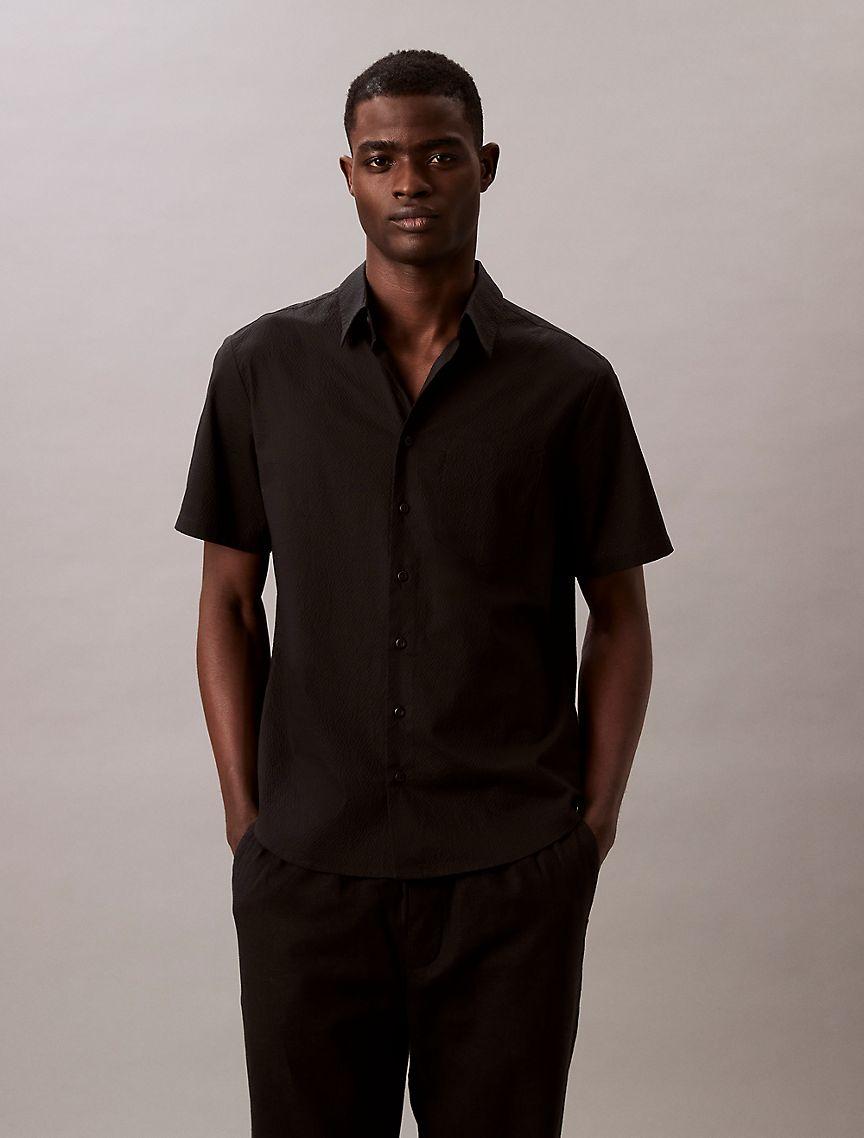 Solid Seersucker Classic Button-Down Shirt Product Image