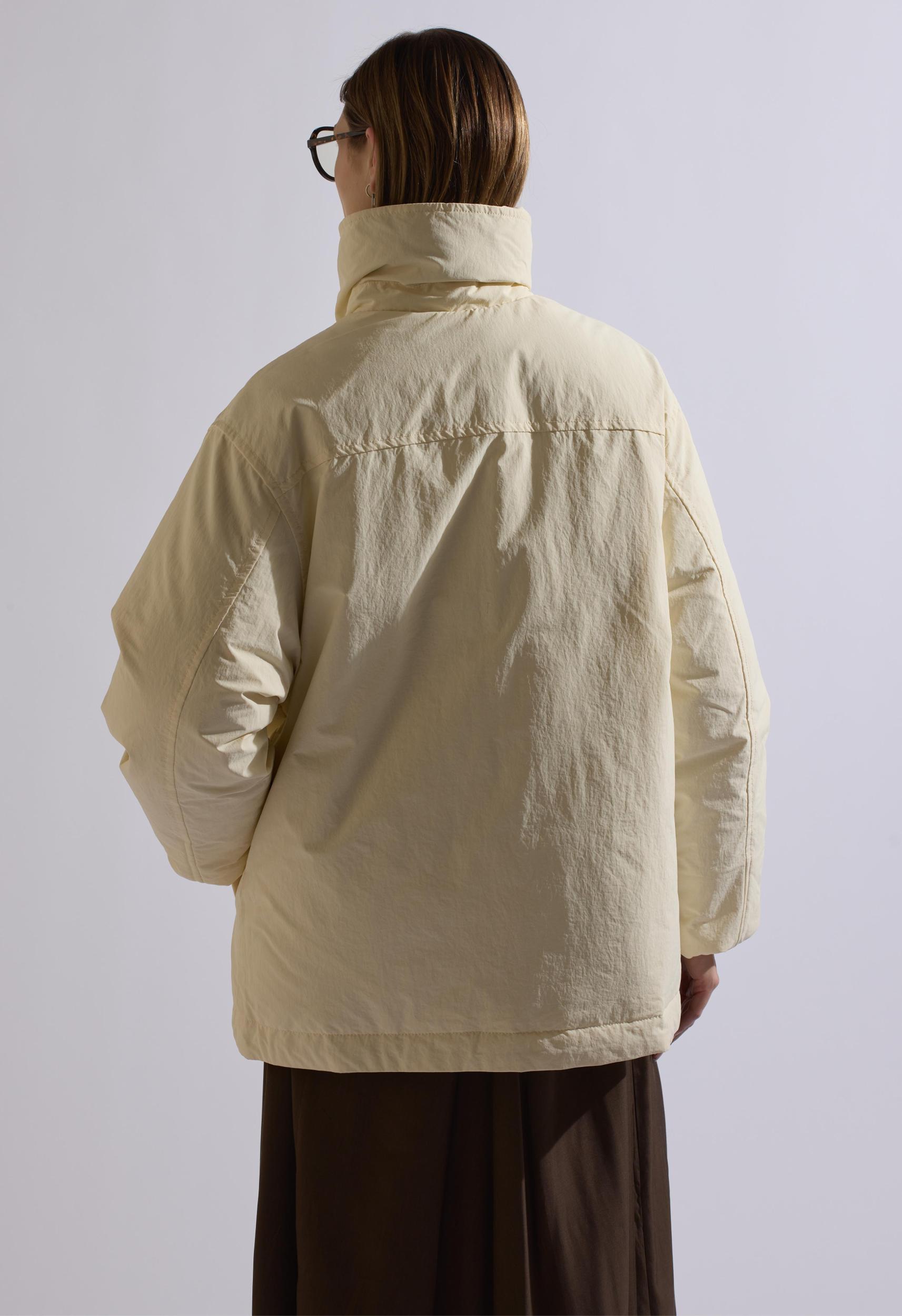 Puffer Down Wrap Jacket in Cream Product Image