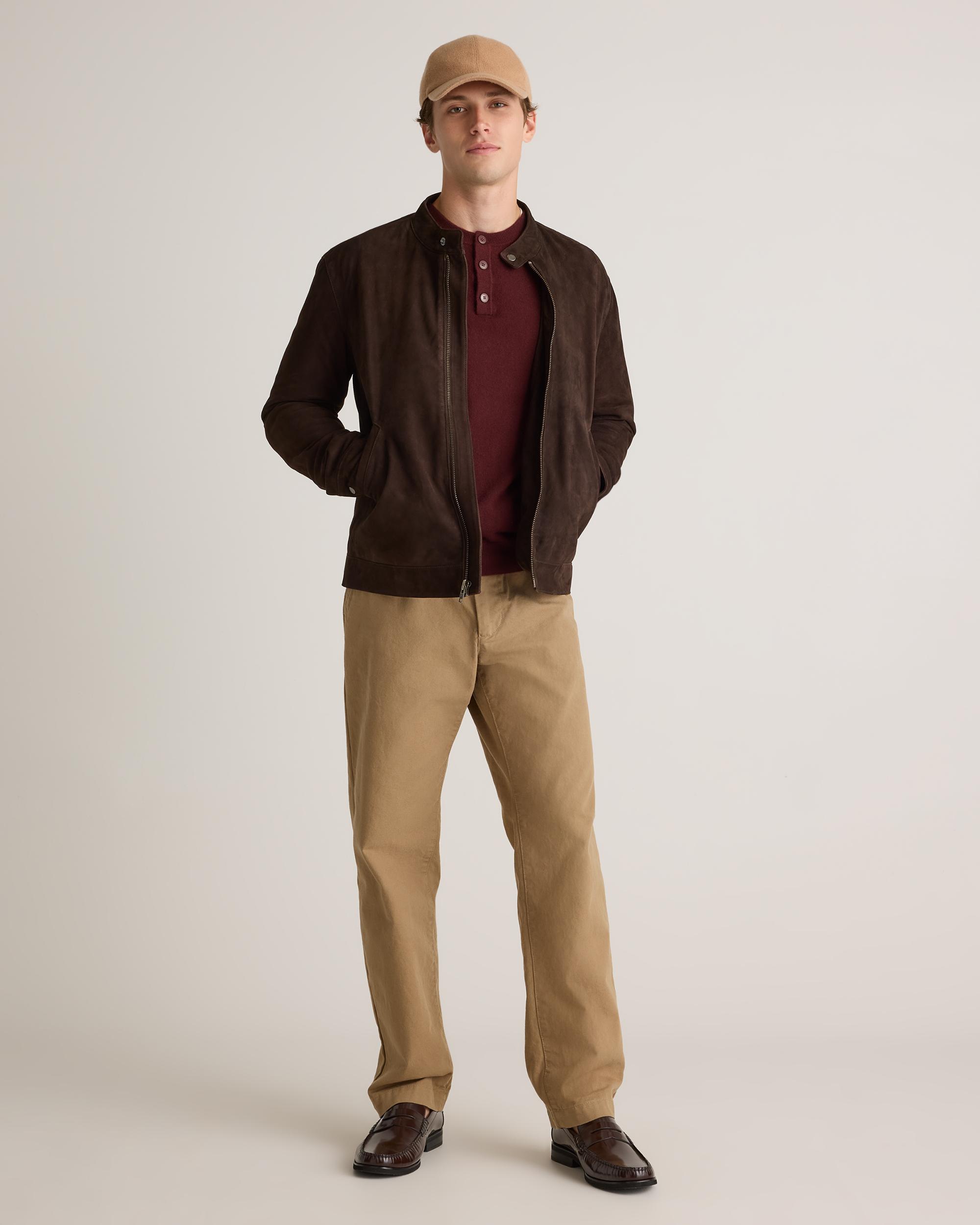 Quince | Men's 100% Suede Café Racer Jacket Leather Product Image