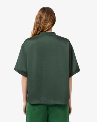 Oversized Silky Fluid Polo Shirt Product Image