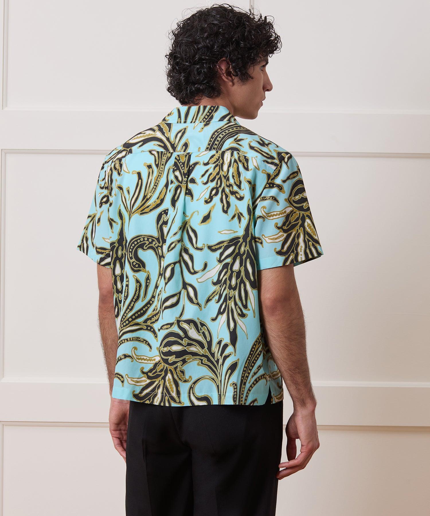 Cropped Silk-Cotton Camp Collar Shirt Product Image