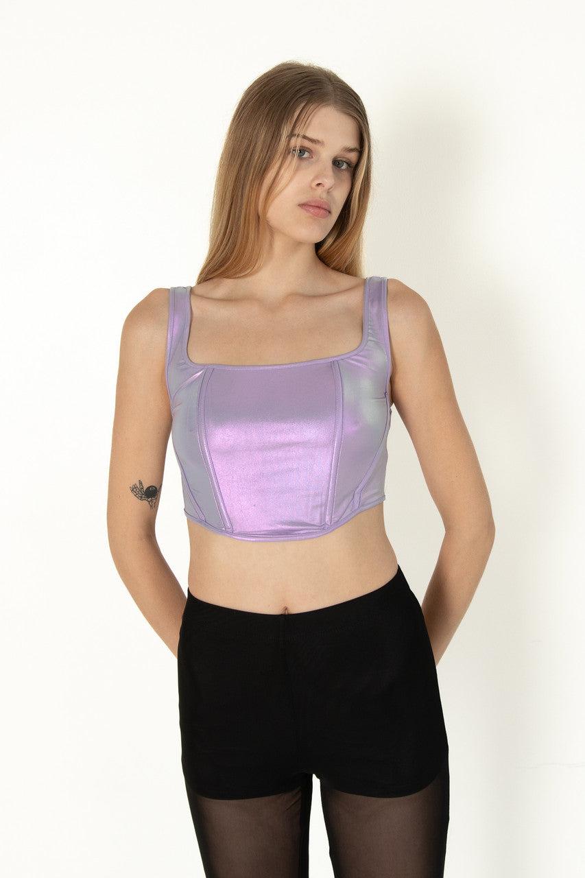 Lavender Iridescent Corset Style Tank Product Image