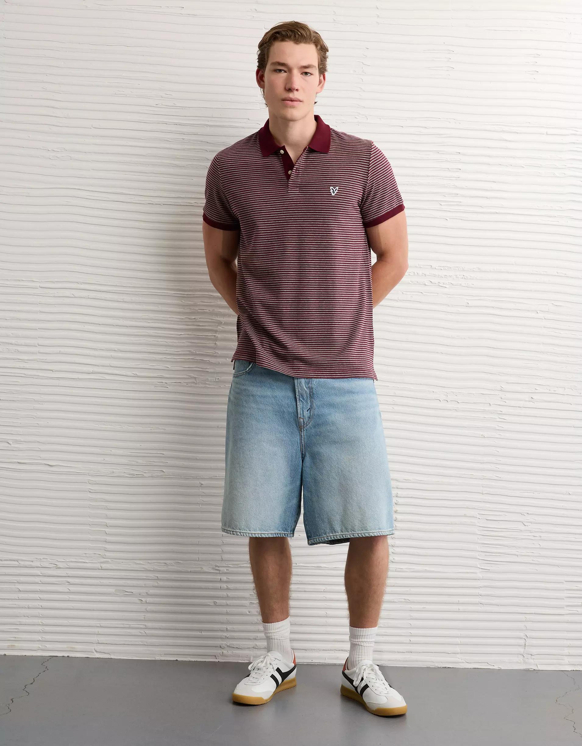 AE Lived-In Slim Fit Pique Polo Shirt Product Image